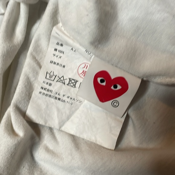 PLAY Comme Des Garçons Heart White T-Shirt. XL. Made‎ in Japan. Authentic. - Picture 4 of 5